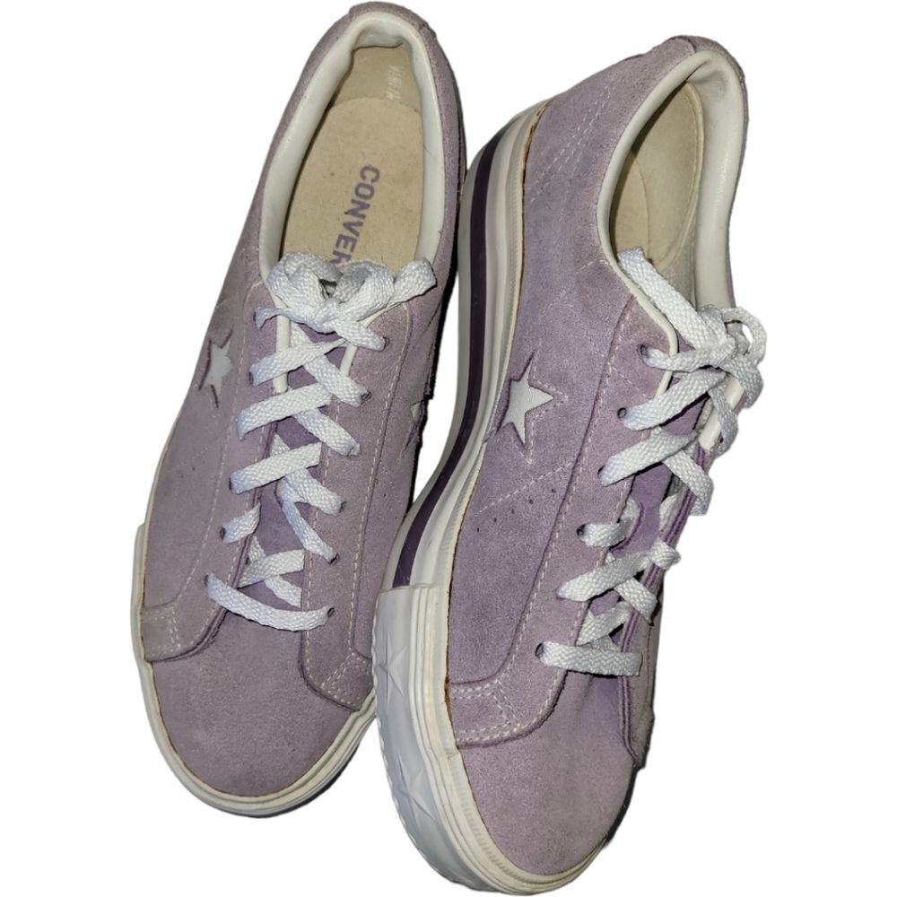 Converse One Star Platform Shoes Purple Size 4.5